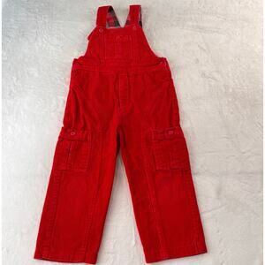 Happy Kids Vintage Red Corduroy Overalls Overall Pants Kids size 4-5 Cargo